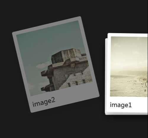 js相册图片重叠，鼠标拖拽弹性切换下一张图片预览效果代码
