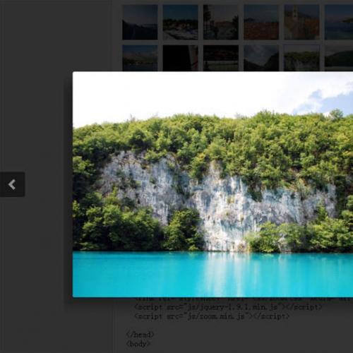 jQuery zoom图片弹出层插件简单的图片相册弹出层窗口展示特效代码