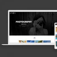 （自适应手机端）黑色风景摄影工作室网站pbootcms模板 个人写真拍照网站源码下载