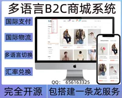 多语言单商户跨境商城系统/多语言海外商城App/全开源海外分销商城源码