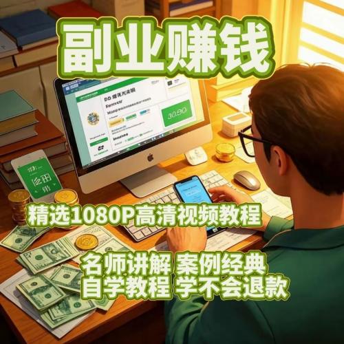 副业赚钱视频教程新手自学零基础入门精通教学课程全集