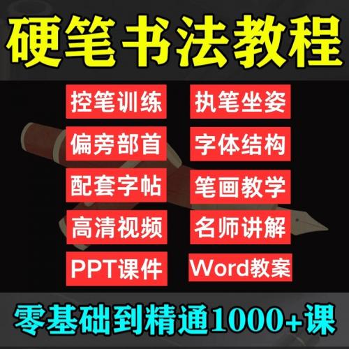 练字课程全套硬笔书法成人少儿儿童硬笔课程练字视频正楷钢笔行书教学