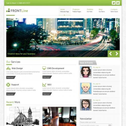 欧美简单大气绿色的企业网站模板html5+css3全站下载