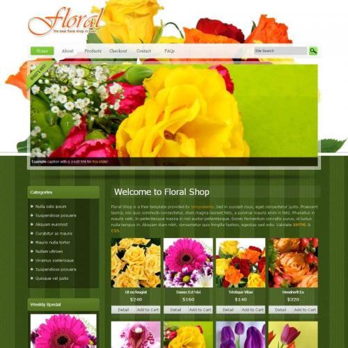 绿色的网上花卉花店鲜花网购商城网站HTML整站模板下载