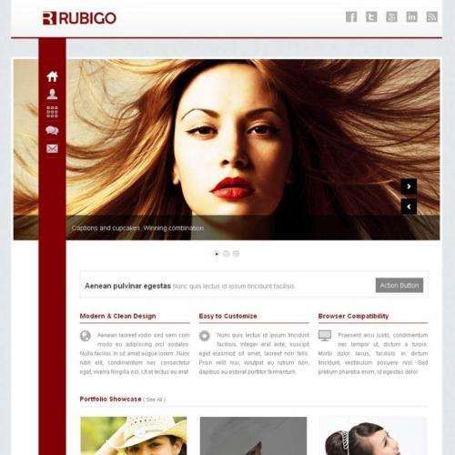 红色扁平风格的响应式个人摄影相册网站模板html整站页面下载