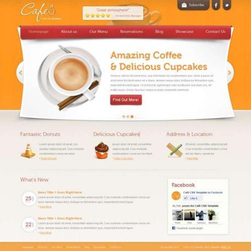 国外咖啡网站模板下载 甜美的咖啡网页设计模板首页html下载