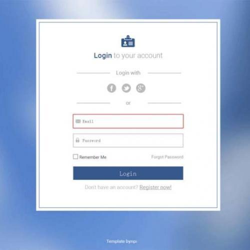 蓝色的用户登录界面模板HTML源码下载