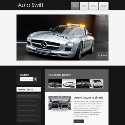 黑色的响应式奔驰汽车网站模板HTML源码下载