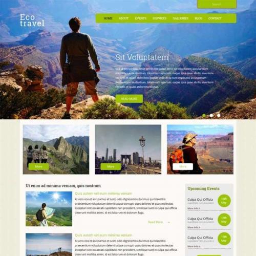 绿色的bootstrap响应式户外旅游网站模板HTML源码下载