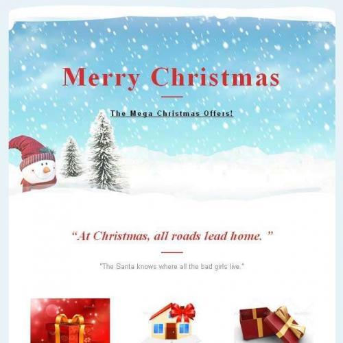 国外精美漂亮的圣诞促销邮件格式html模板下载