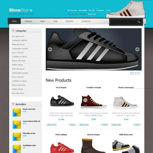国外时尚鞋子购物商城静态模板HTML源码下载