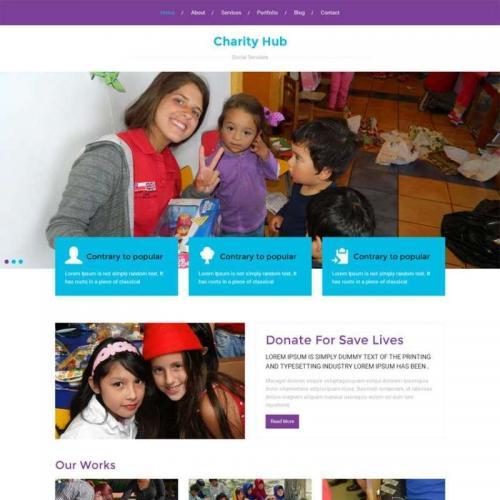 紫色的儿童教育公益网站模板html整站源码下载