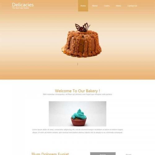简单宽屏的蛋糕甜品店网站模板html源码下载