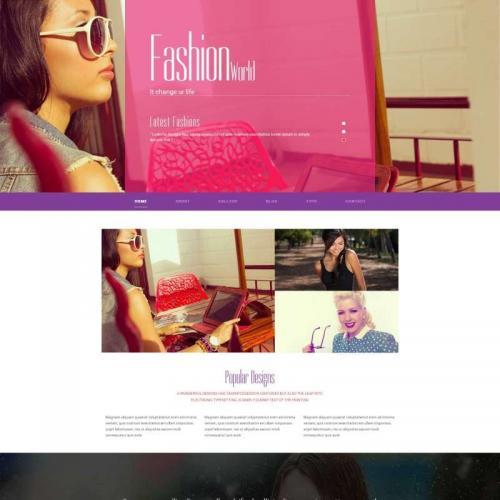 粉色的女性服装设计公司静态网站模板HTML源码下载