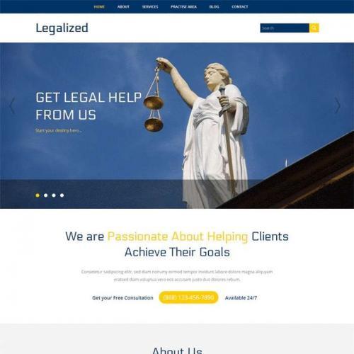 国外蓝色的律师法院网站模板html整站源码下载