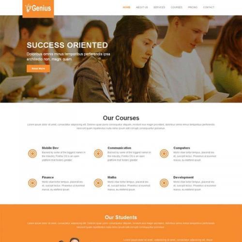 橙色扁平化国外留学生教育网站模板HTML下载