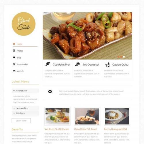 白色简洁的餐饮美食网站静态模板HTML源码下载