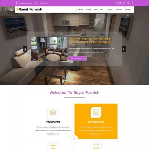 紫色大气的室内家具公司网站模板html整站代码