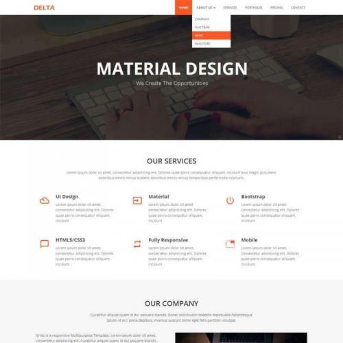 橙色简洁的设计公司通用网站模板html代码