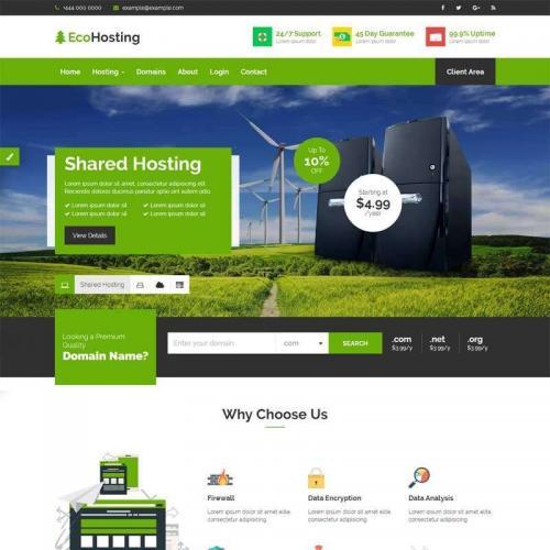 绿色的虚拟主机服务商公司网站模板html整站代码