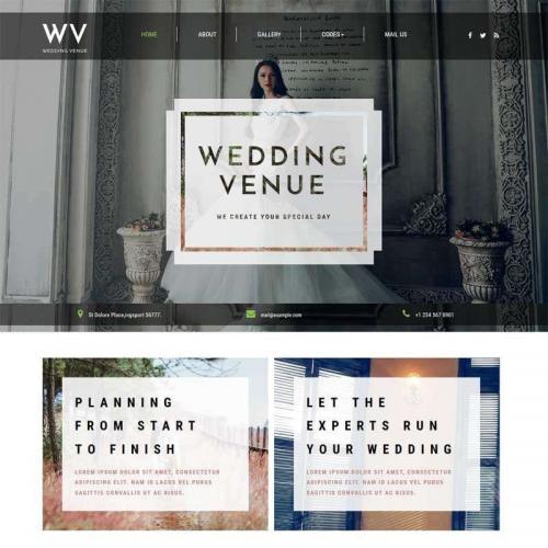 黑色宽屏的婚纱摄影公司网页模板HTML代码
