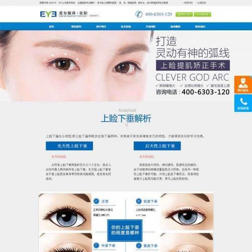 蓝色的眼科整形医院专题页面模板html代码