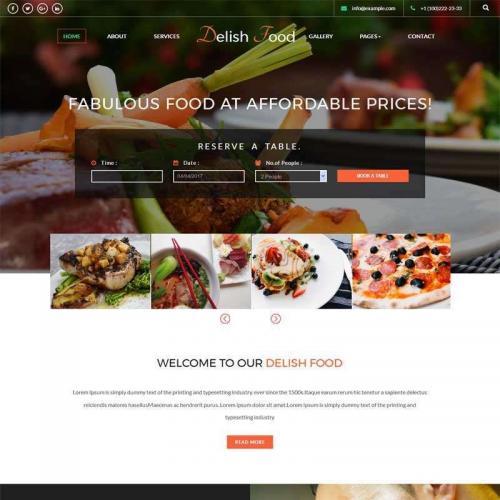 宽屏的西餐美食产品展示网页模板HTML代码