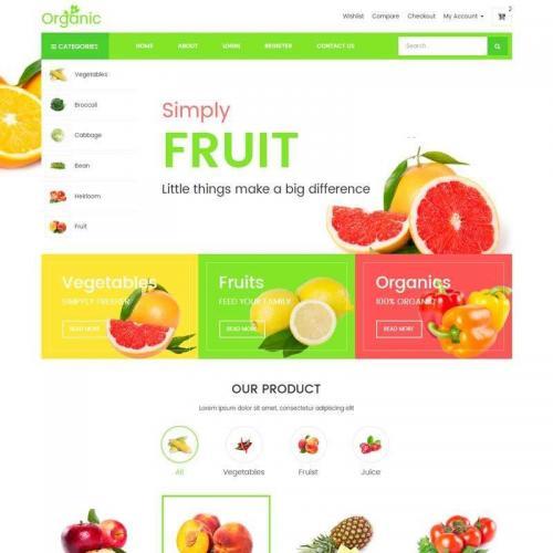 绿色简洁的蔬菜水果网上购物商城模板HTML代码