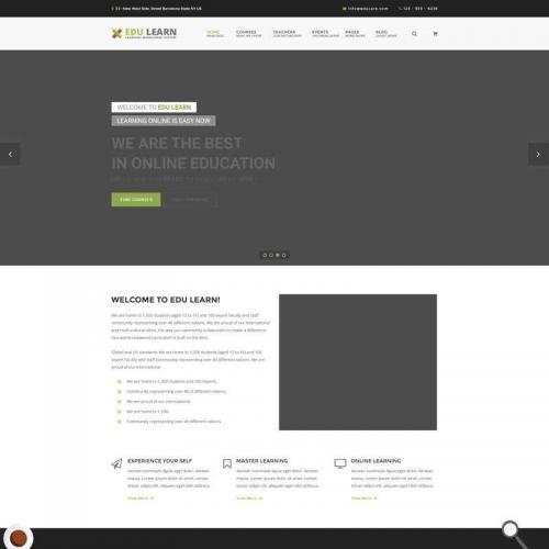 黑色扁平化的网络教育学院课程培训网站模板HTML代码