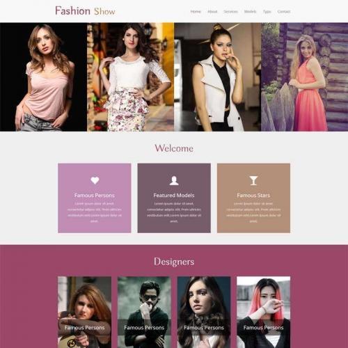 简洁的时尚模特摄影展示静态网站模板HTML代码