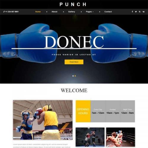 黑色的拳击比赛训练俱乐部网站模板HTML代码