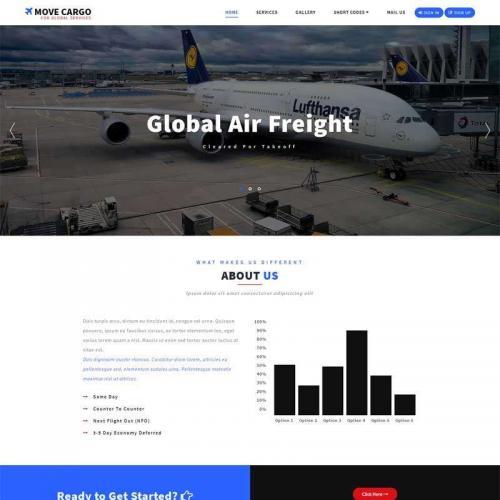 大气的飞机物流运输公司网站html模板代码