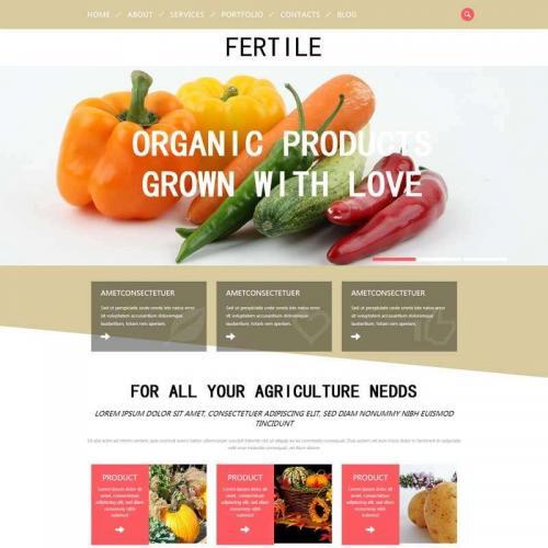 简单的国外蔬菜水果种植生产网页模板HTML代码