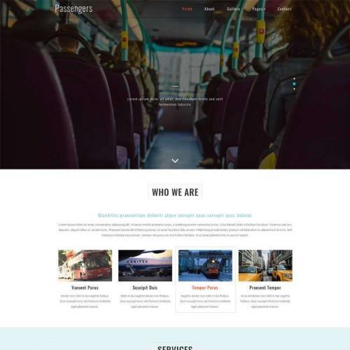 大气的公共汽车交通公司网站html模板代码
