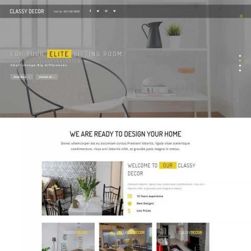 大气宽屏的室内家具装饰企业网站模板HTML代码
