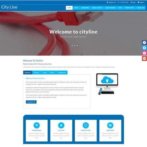 蓝色的网络光纤宽带服务公司网站模板html整站代码