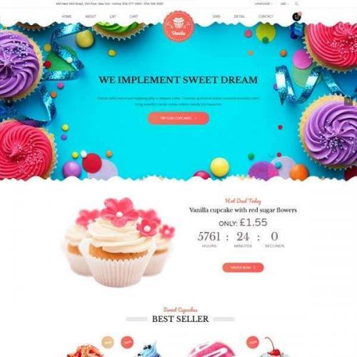 html5卡通的甜品蛋糕购物商城模板网页代码