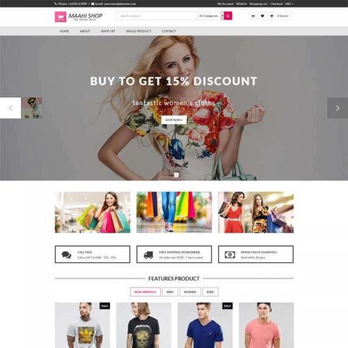 html5响应式的时尚男女服装购物商城模板网页代码
