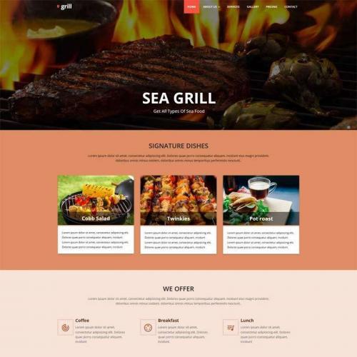 大气的bbq烧烤餐厅网站模板html代码
