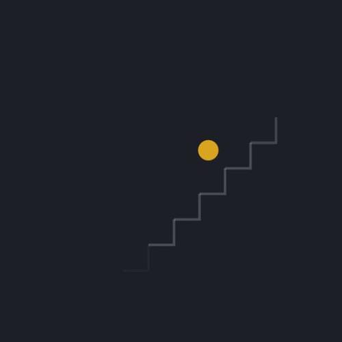楼梯动画特效素材，无限弹跳球动画效果 循环弹跳上楼梯代码