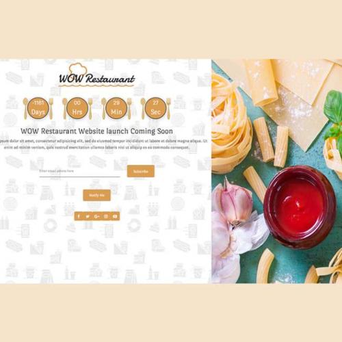 HTML倒计时页面，适合餐厅的订阅界面设计 美食餐饮行业代码