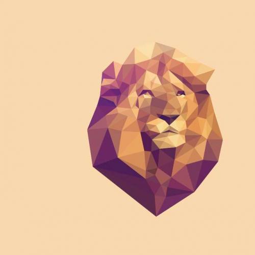 狮子设计素材，炫酷的多边形狮子动画效果素材图代码
