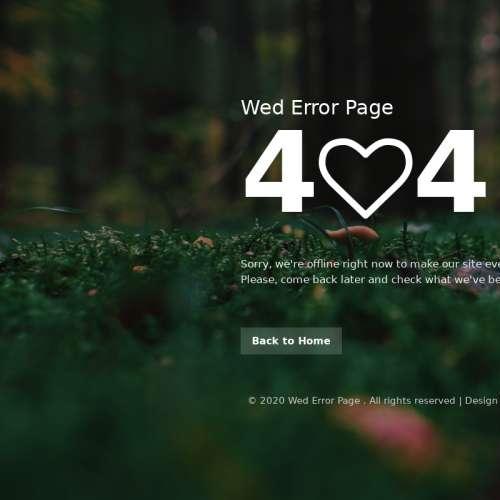 404错误页面设计，精美的html报错提示页面模板代码
